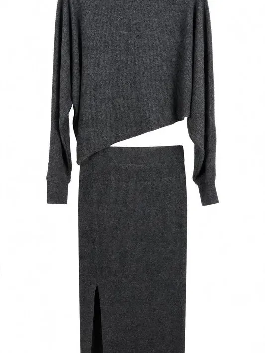 Charcoal knit dress set